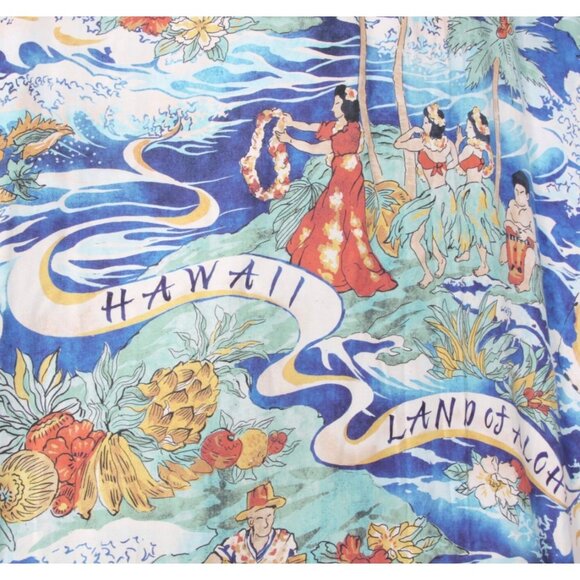 R13 Blue Hawaiian Beach Aloha Oversize Button Up Shirt Dress Japan sz Small /417 - Picture 10 of 12